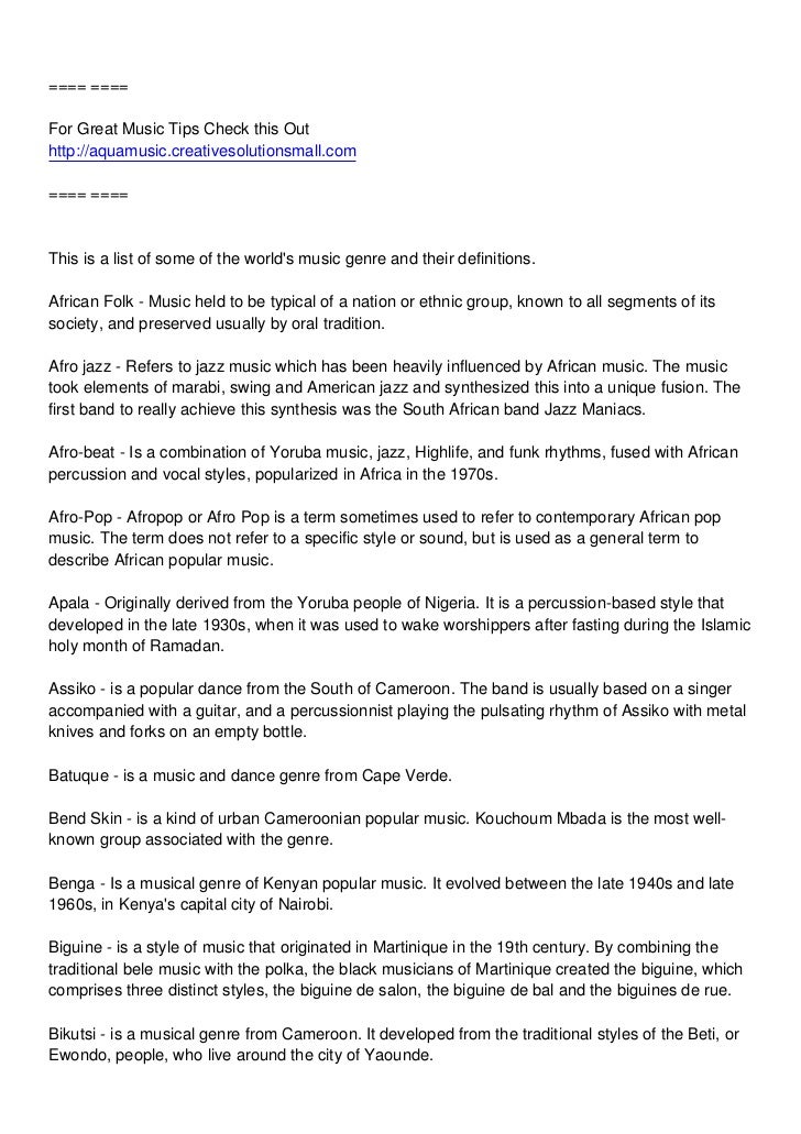 african music term papers